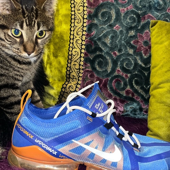Nike air Vapormax mens running shoes blue and orange CJ5913-400 - Picture 2 of 4